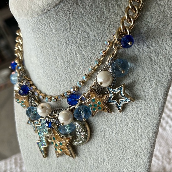 RARE Betsey Johnson Celestial Gold Necklace - Picture 7 of 9
